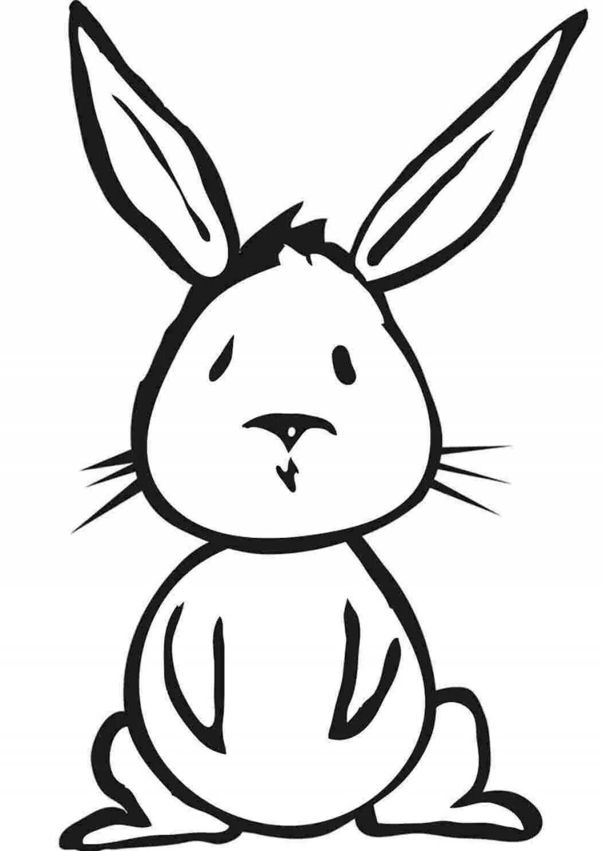 Coloring book fluffy fluffy rabbit
