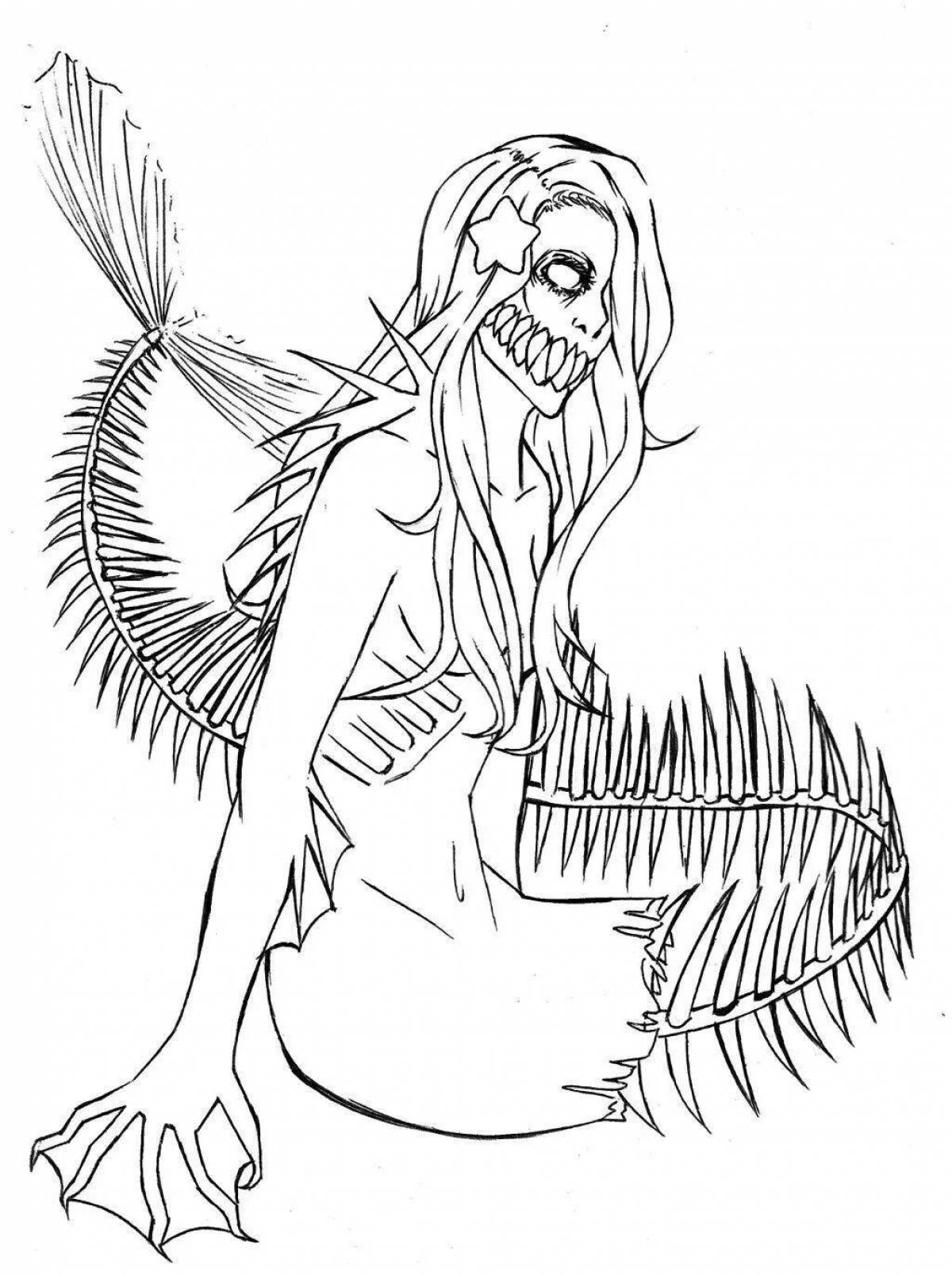 Terrifying siren head coloring page