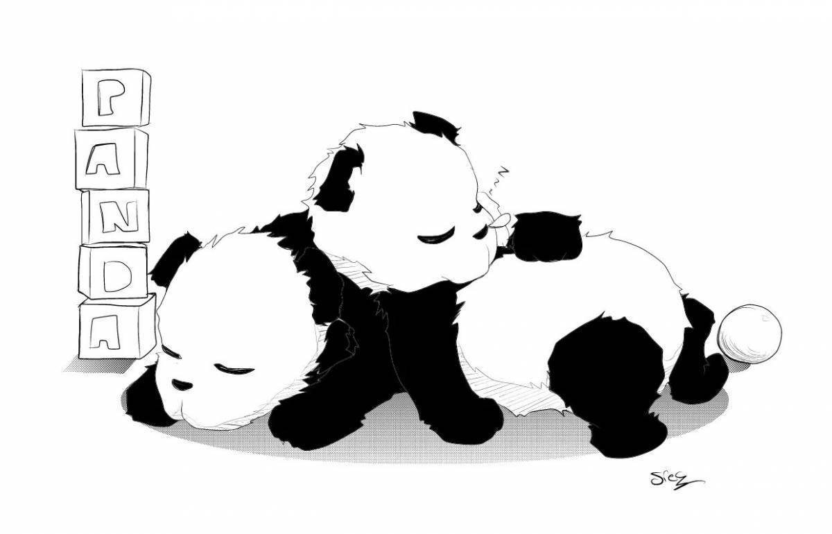 Смешная Панда раскраска
