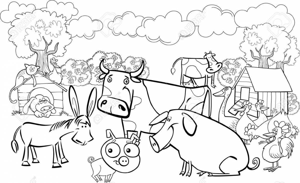 Coloring book funny rabbit