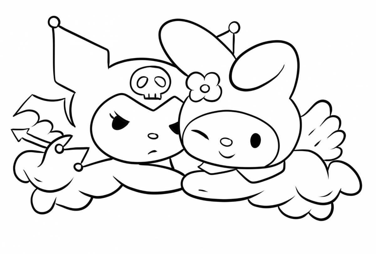 Kuromi's bright face coloring page