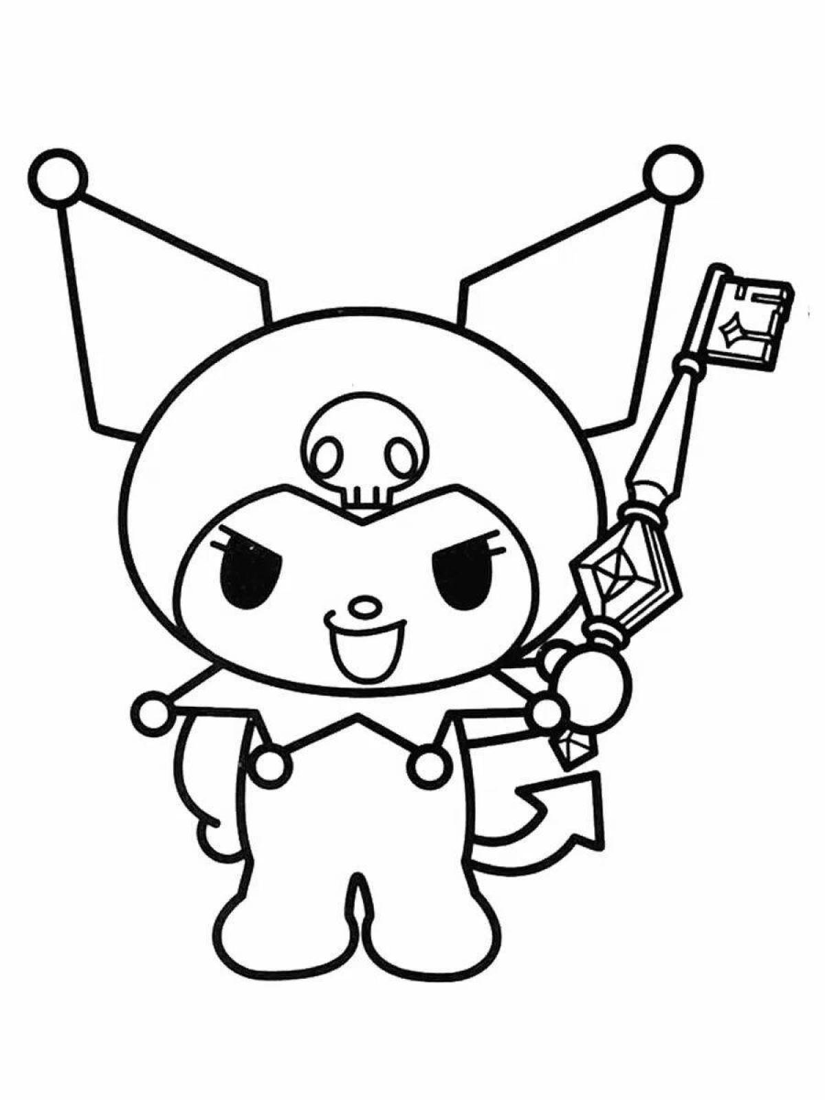 Kuromi's adorable face coloring page