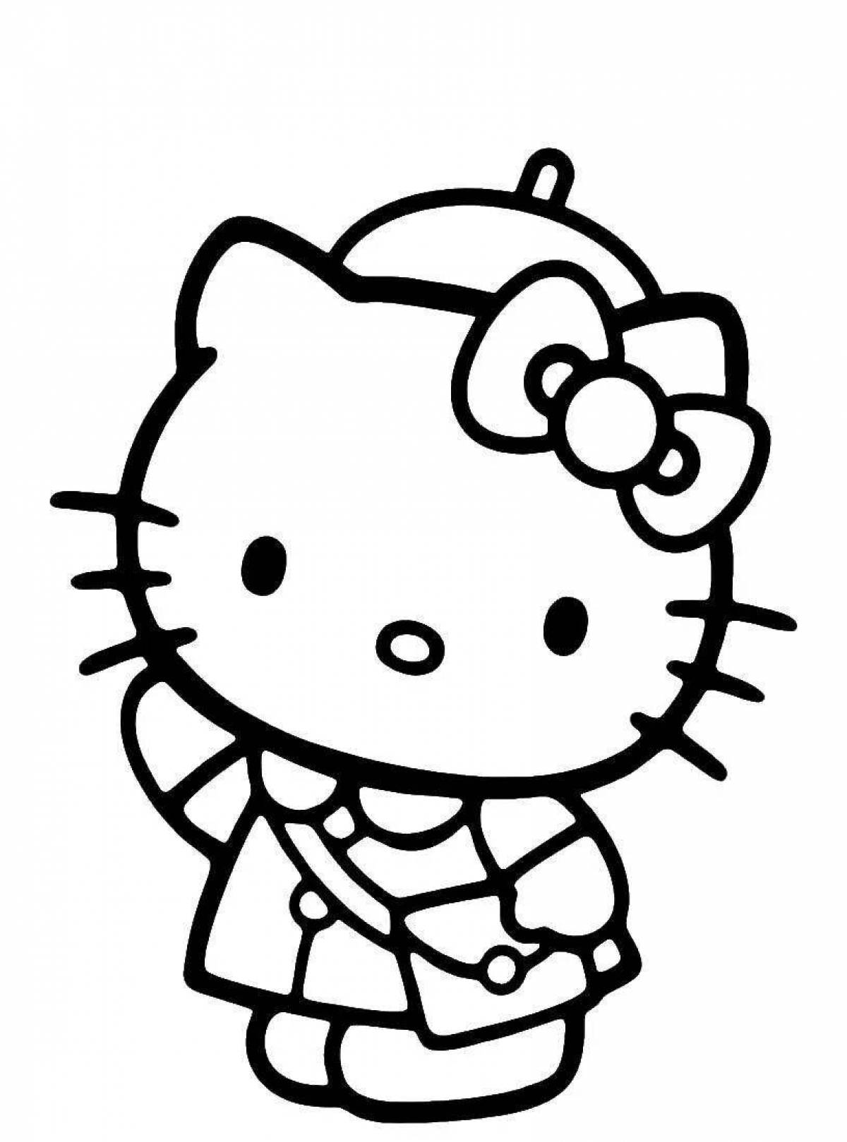 Playful astro kitty coloring page