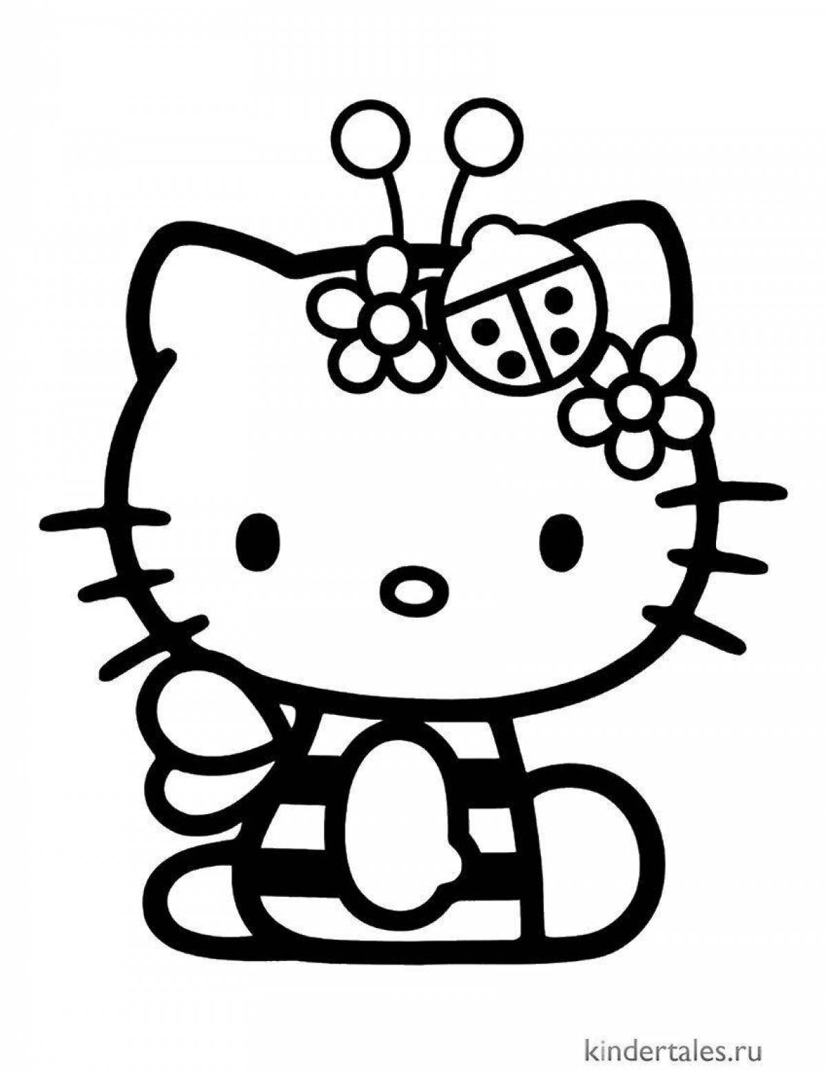 Attractive astro kitty coloring page