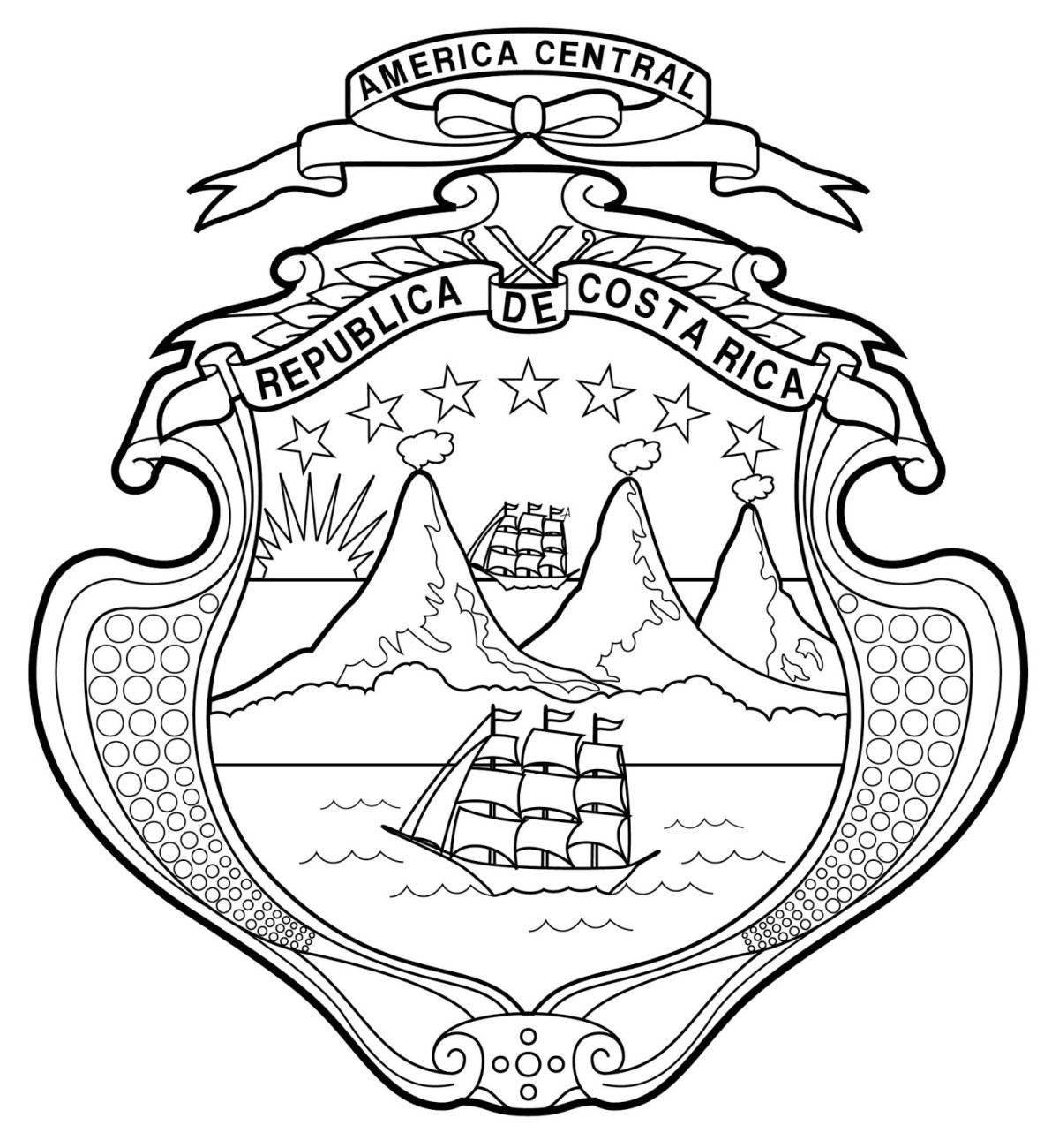 Exquisite coloring coat of arms of Yuzhnouralsk