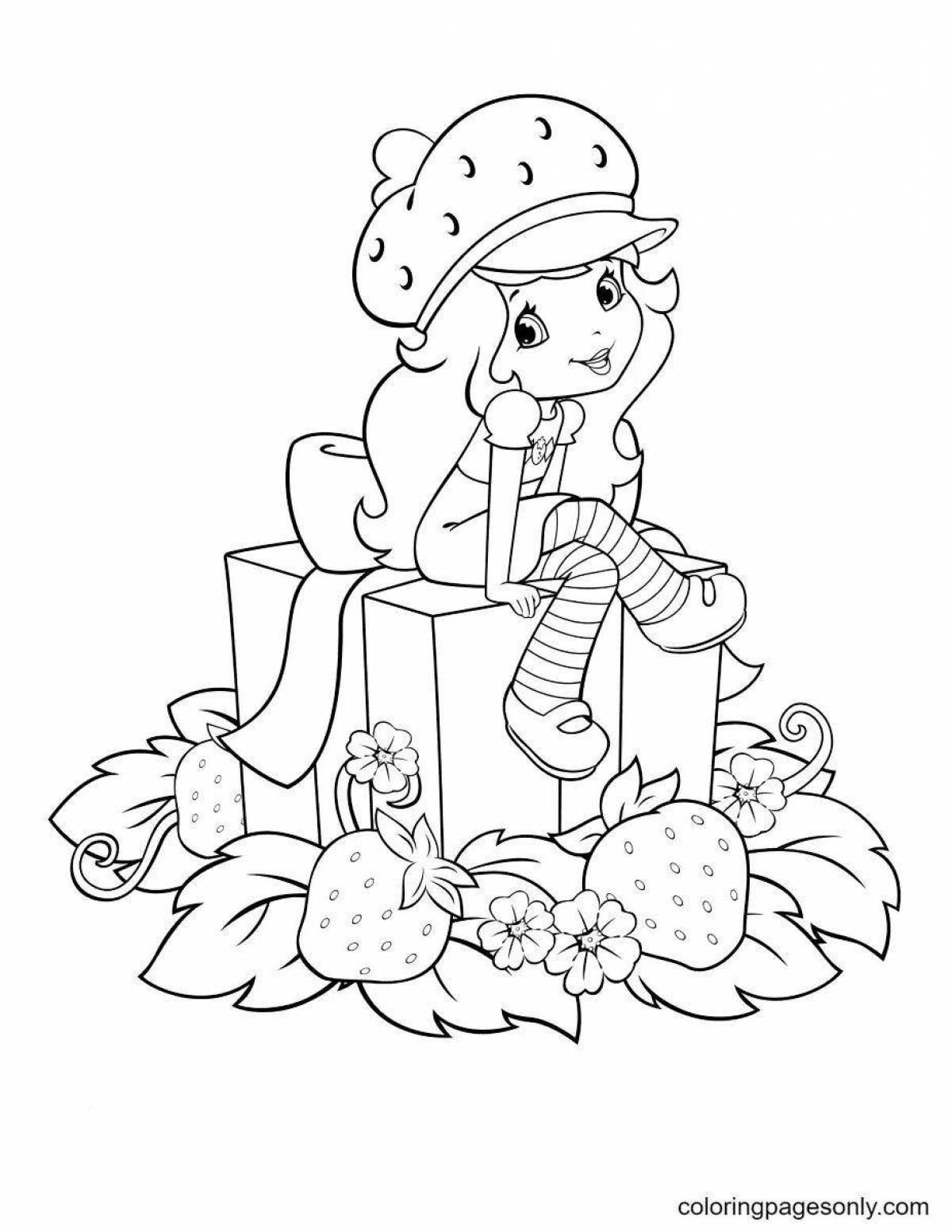 Amazing strawberry coloring page