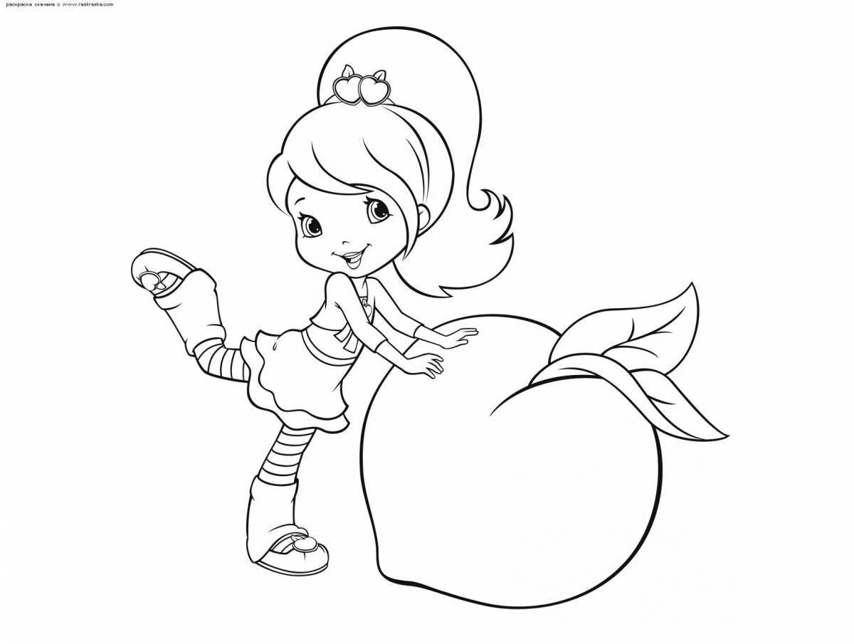 Attractive strawberry coloring page