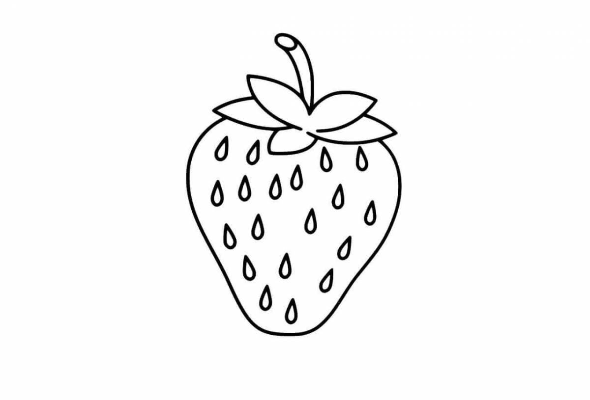 Charming strawberry coloring page