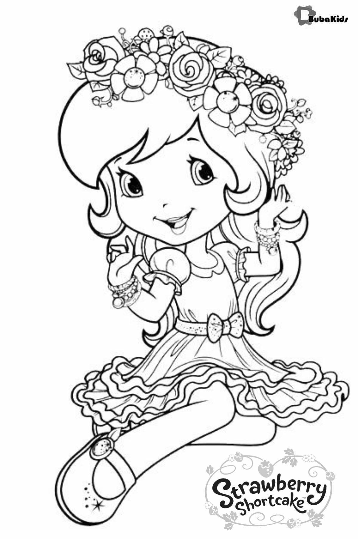 Magic strawberry coloring page
