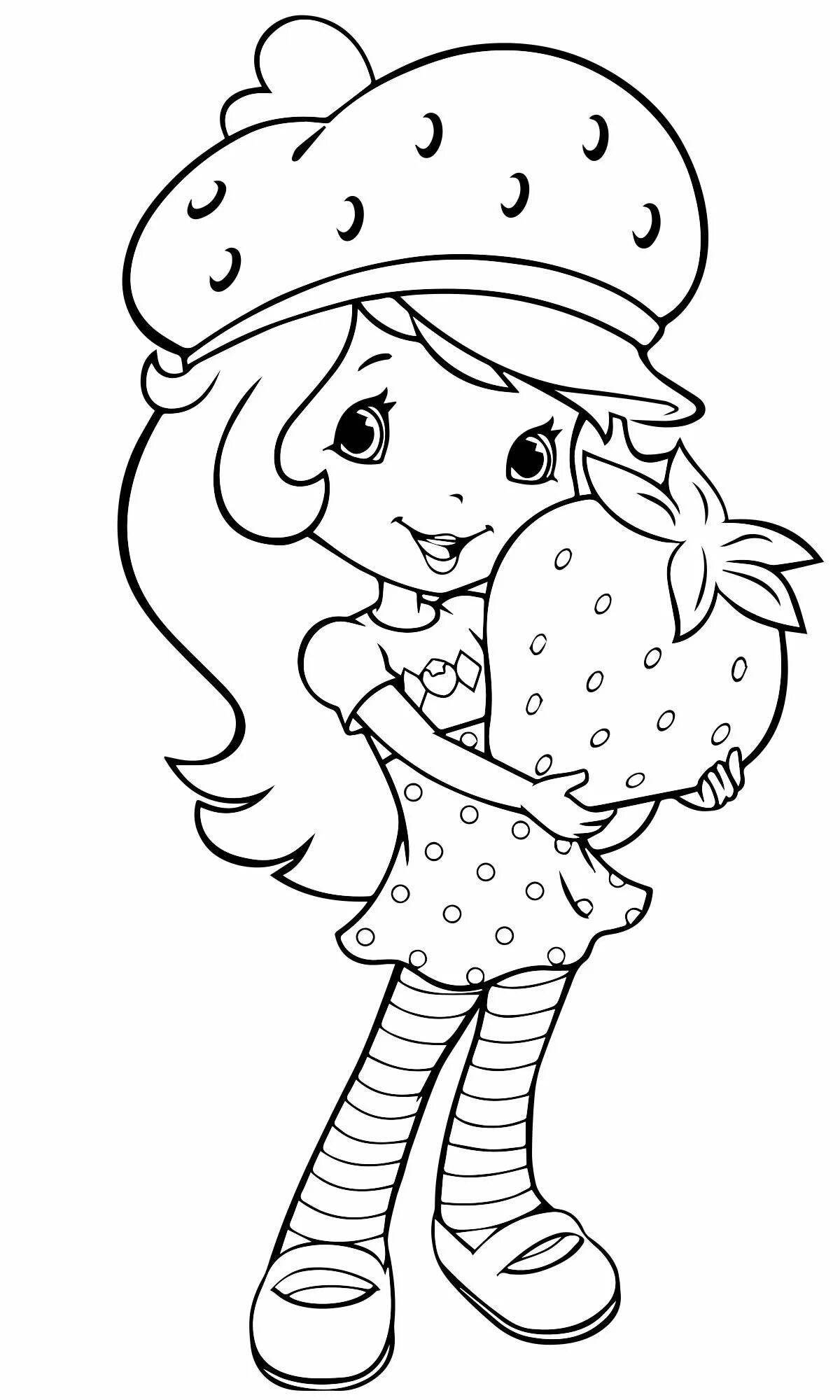 Glitter strawberry coloring page