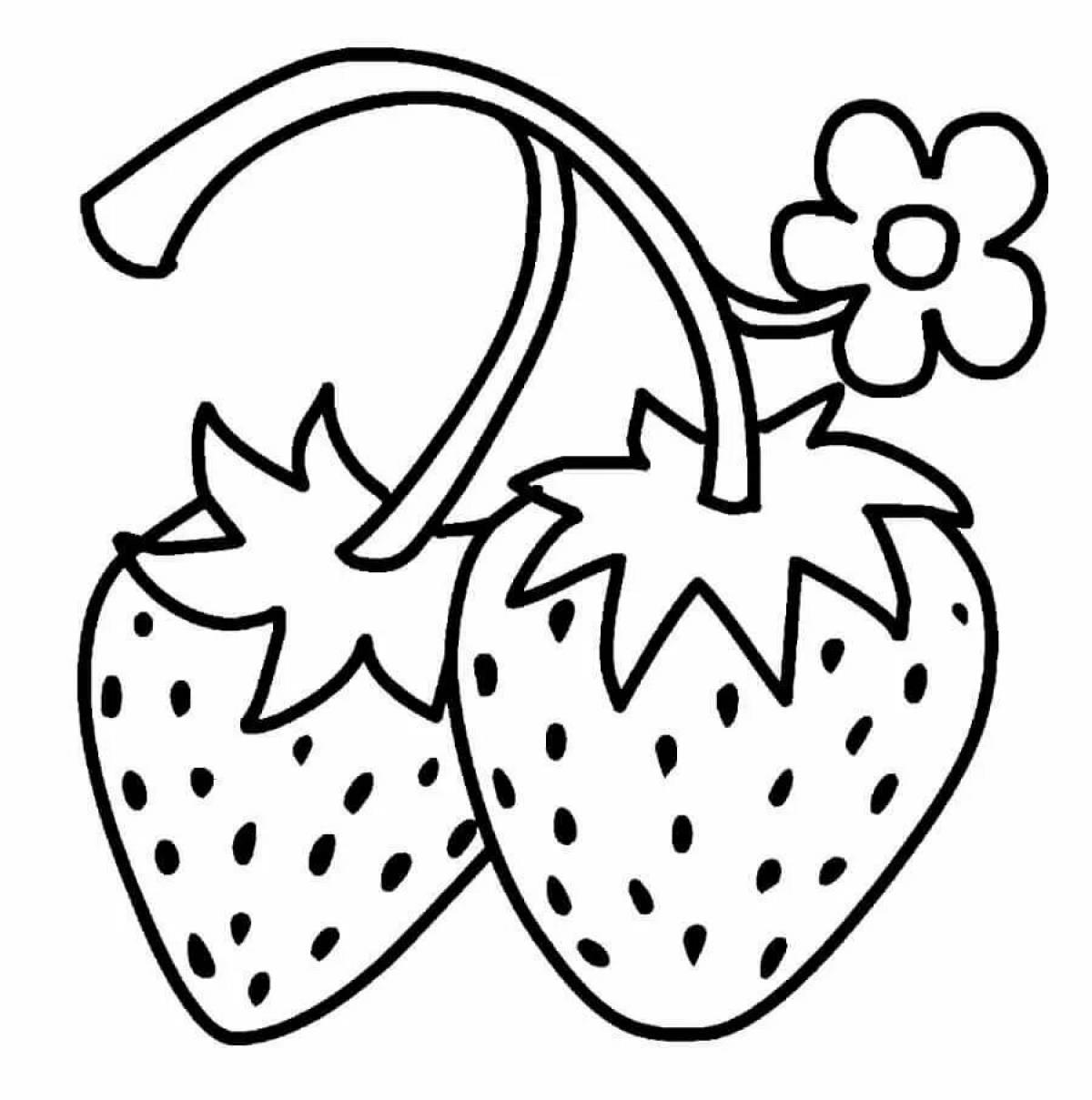 Amazing strawberry coloring page