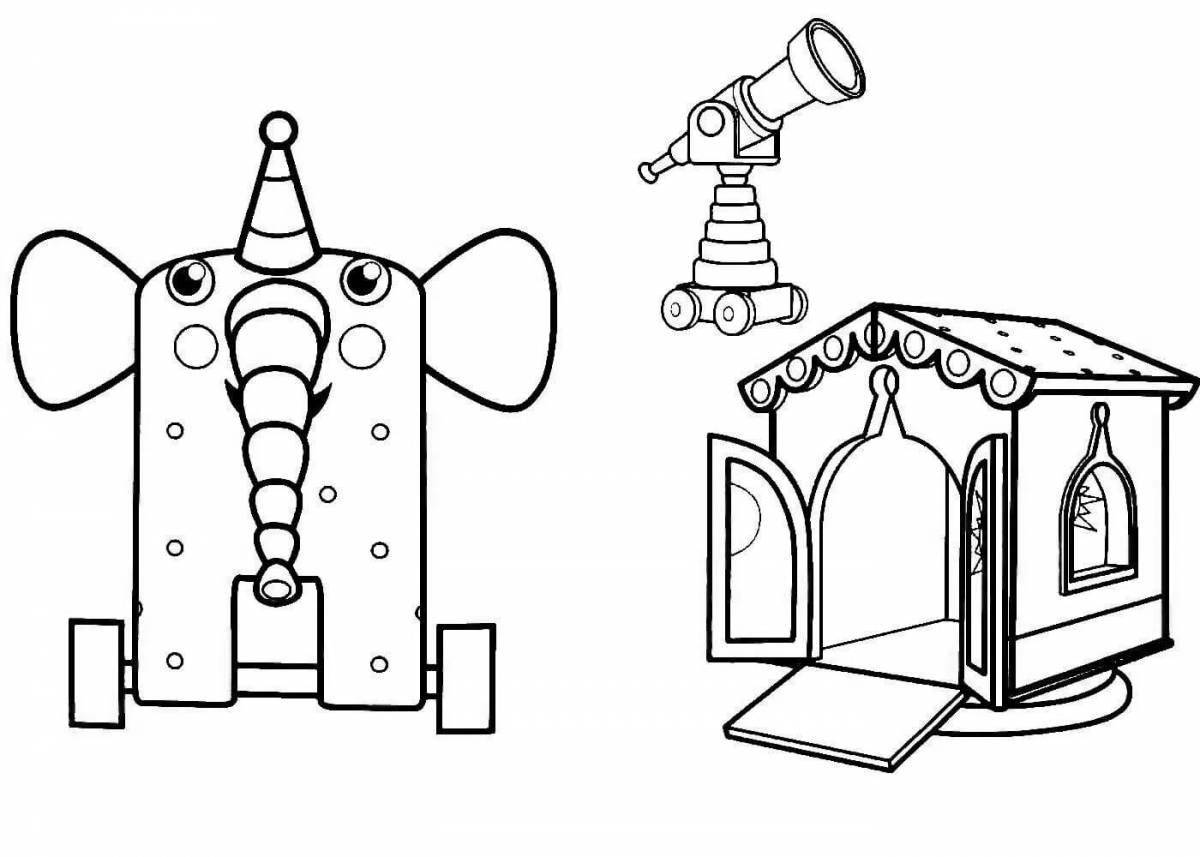 Coloring bright pieces of wood