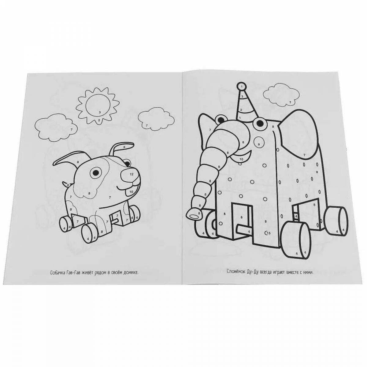 Adorable wood pieces coloring book