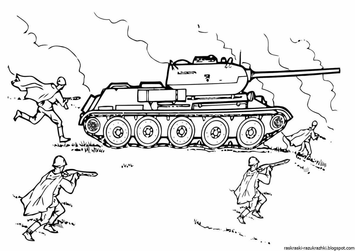 Adorable WWII coloring page