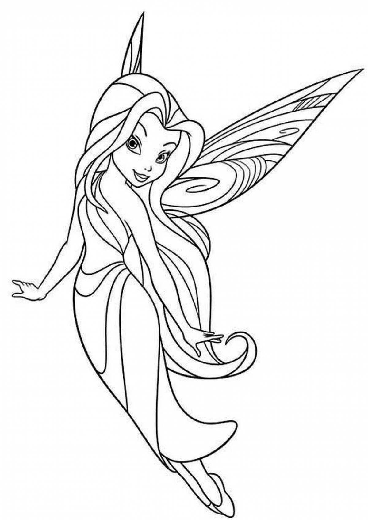 Раскраски Феи (Tinker Bell) Фея Динь (Тинкер Белл) Fairies coloring pages скачать