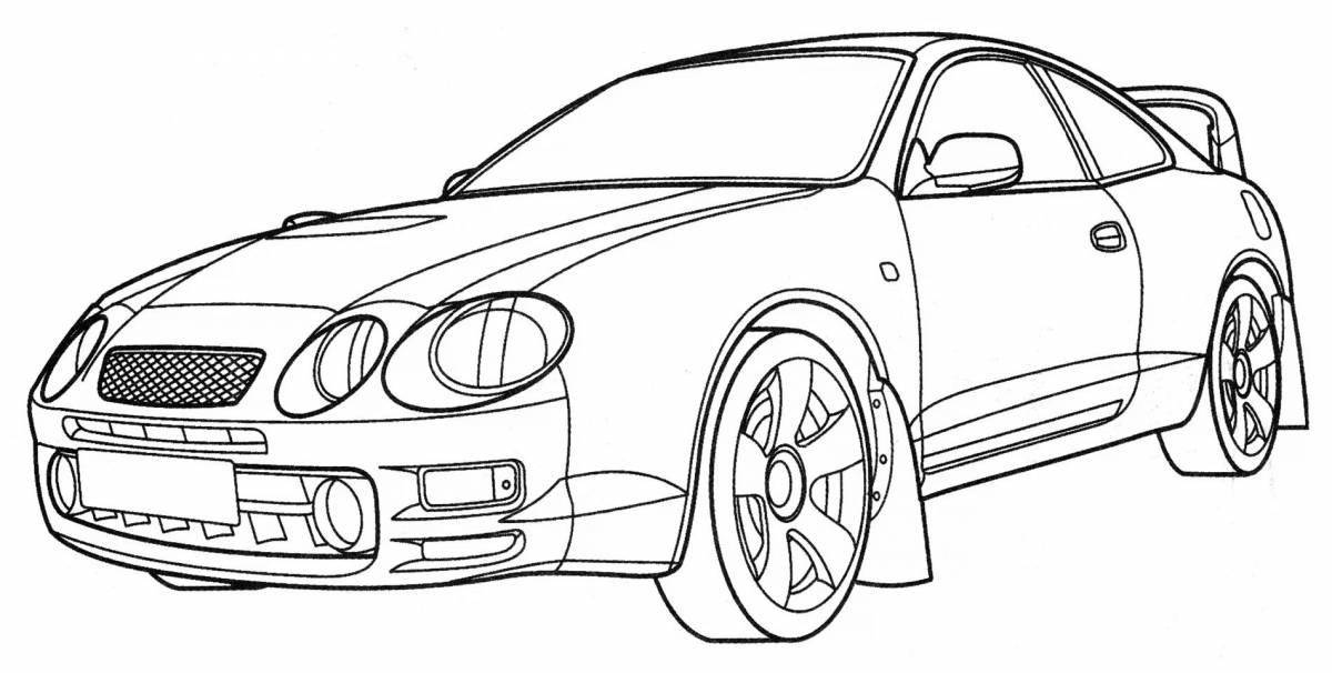 Joyful toyota crown coloring page