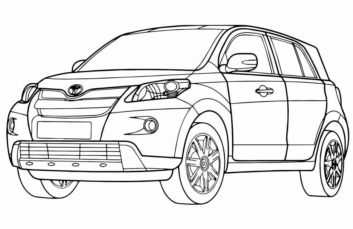 Playful toyota crown coloring page