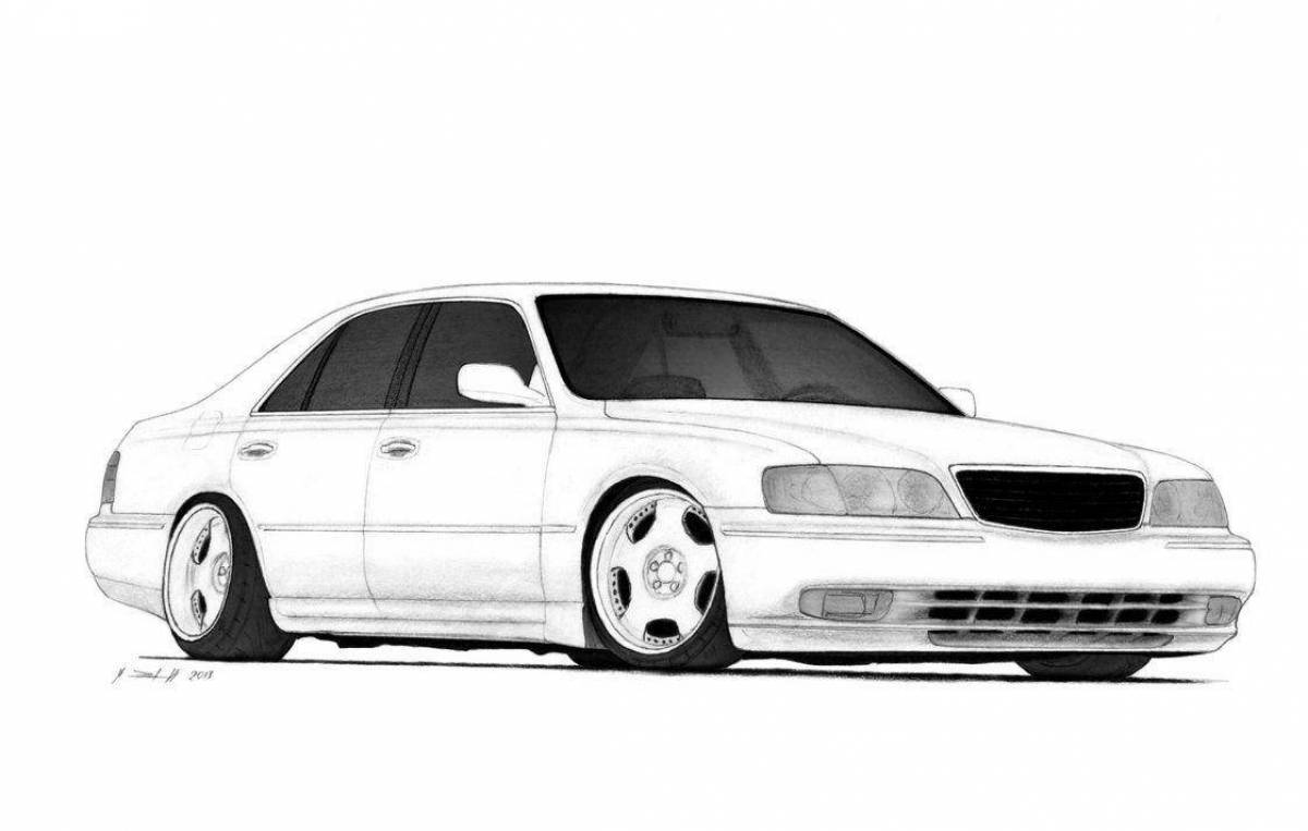 Раскраска элегантная toyota crown