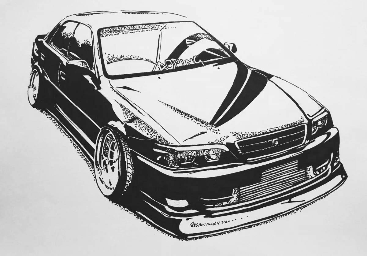 Coloring sharp toyota crown