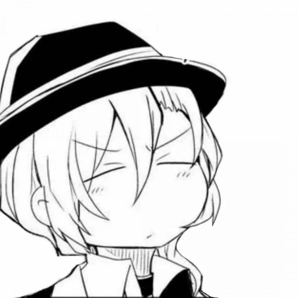 Photo Bright chibi dazai coloring page