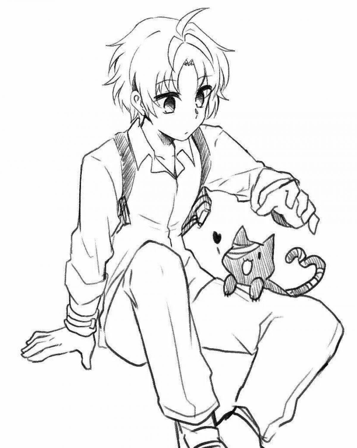 Fun dazai chibi coloring page