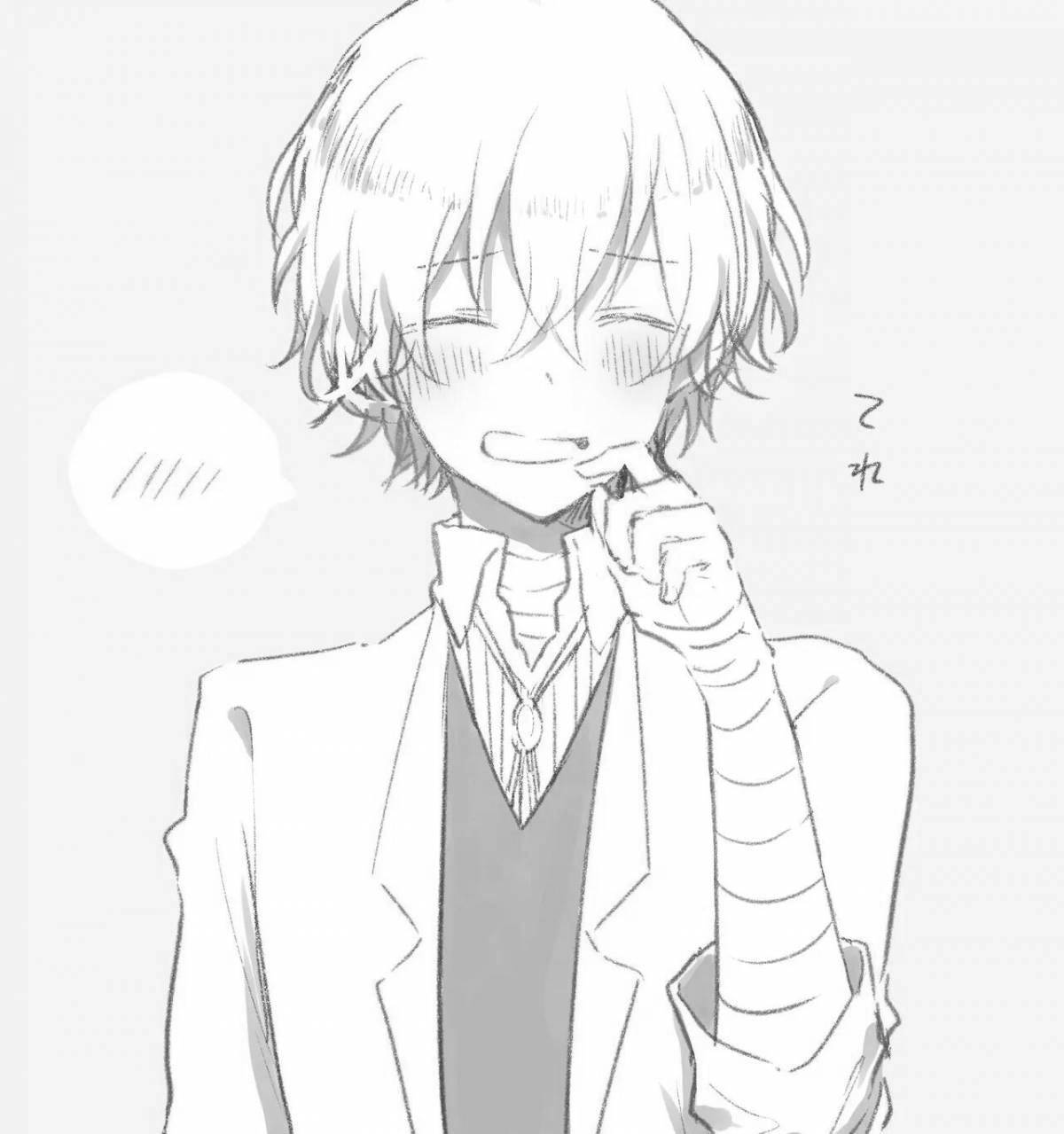 Photo Animated dazai chibi coloring page