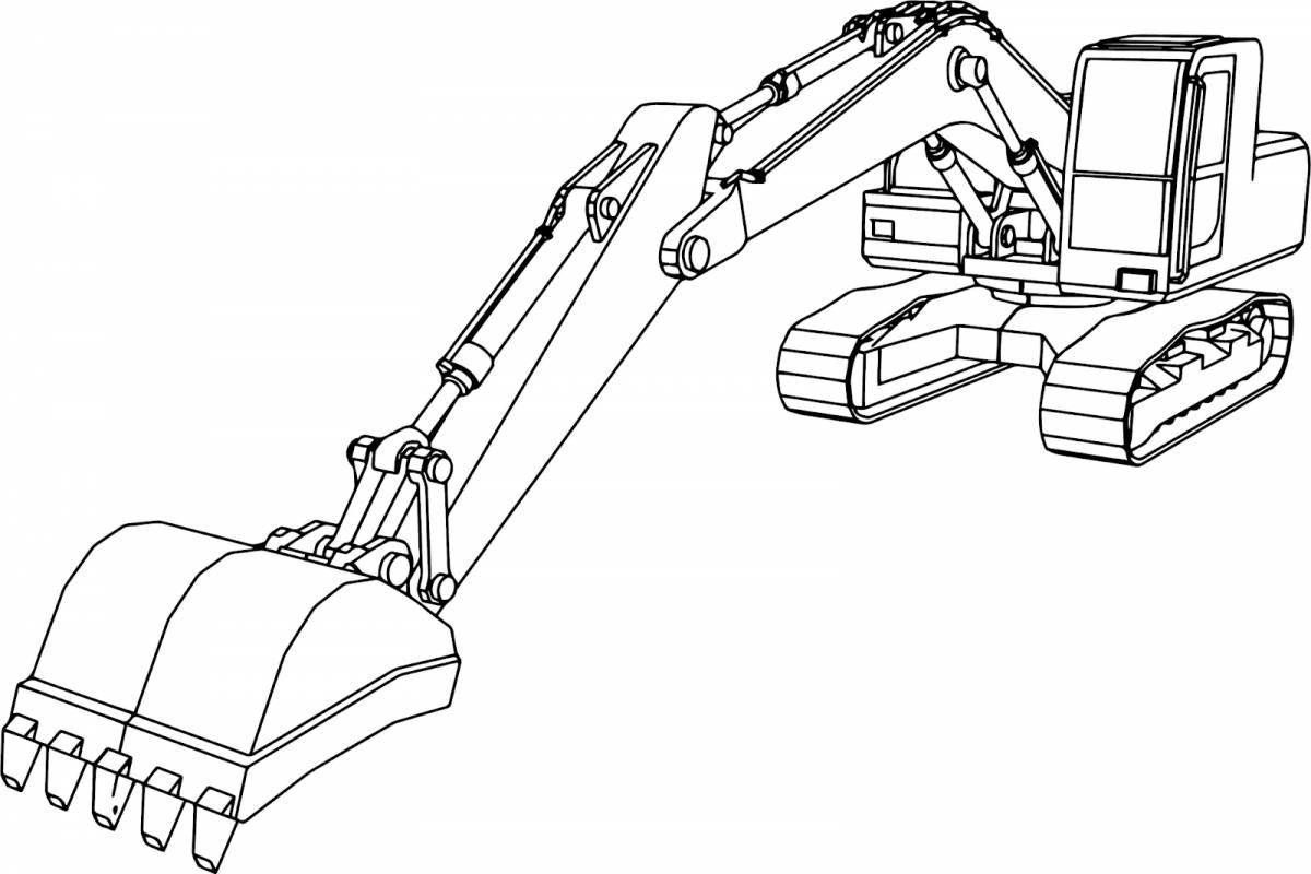 Colorful tractor robot coloring book