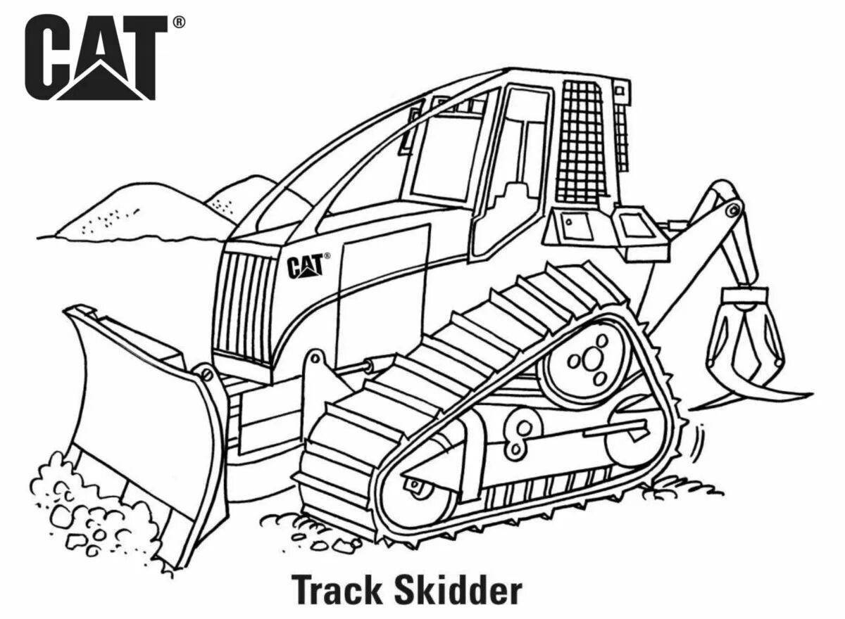 Joyful tractor robot coloring book