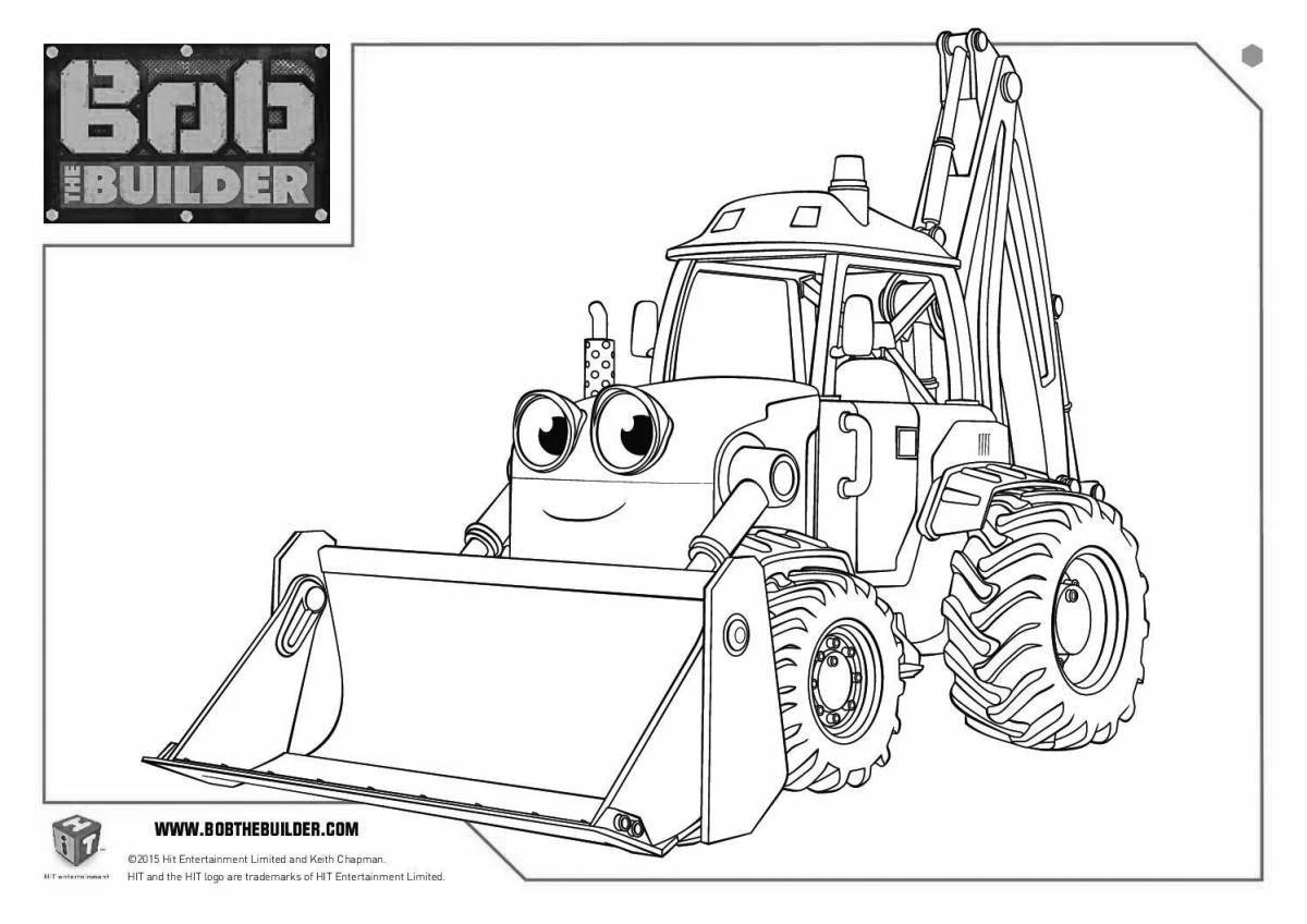 Exciting robot tractor coloring page