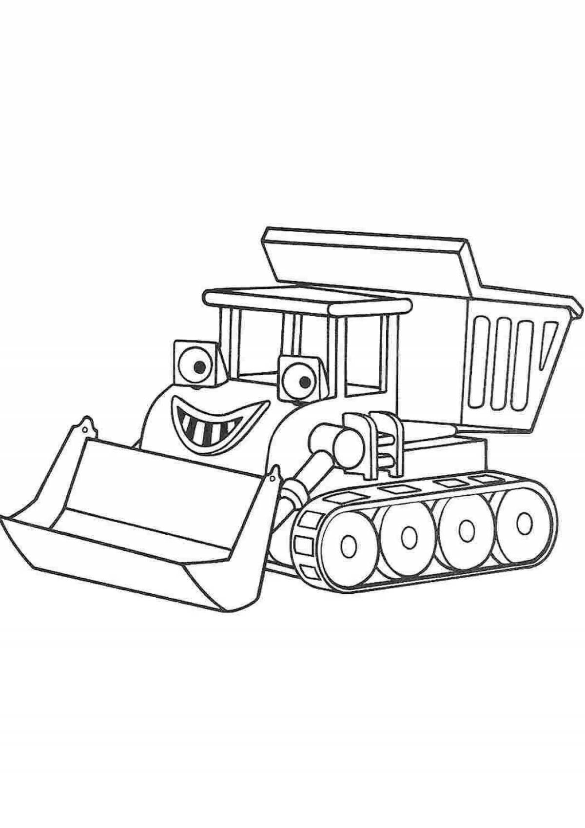Раскраска робот-трактор