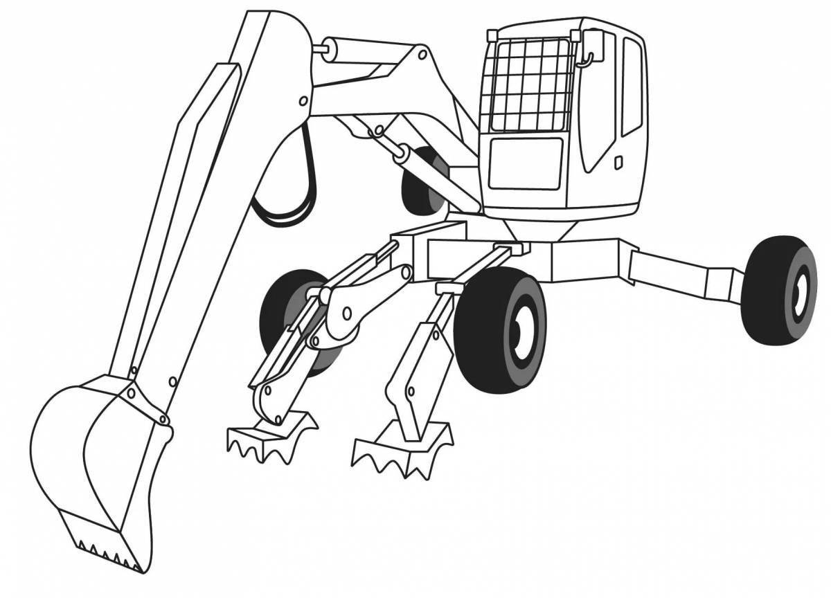 Tractor robot fun coloring book