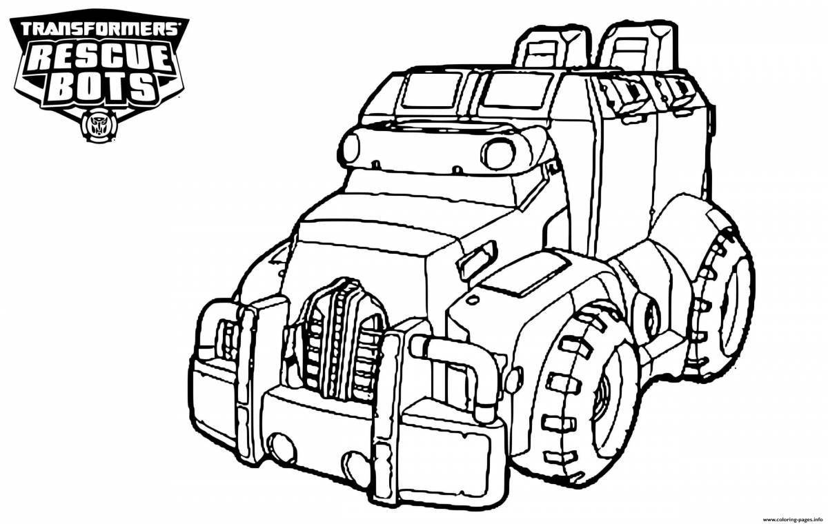 Adorable tractor robot coloring book