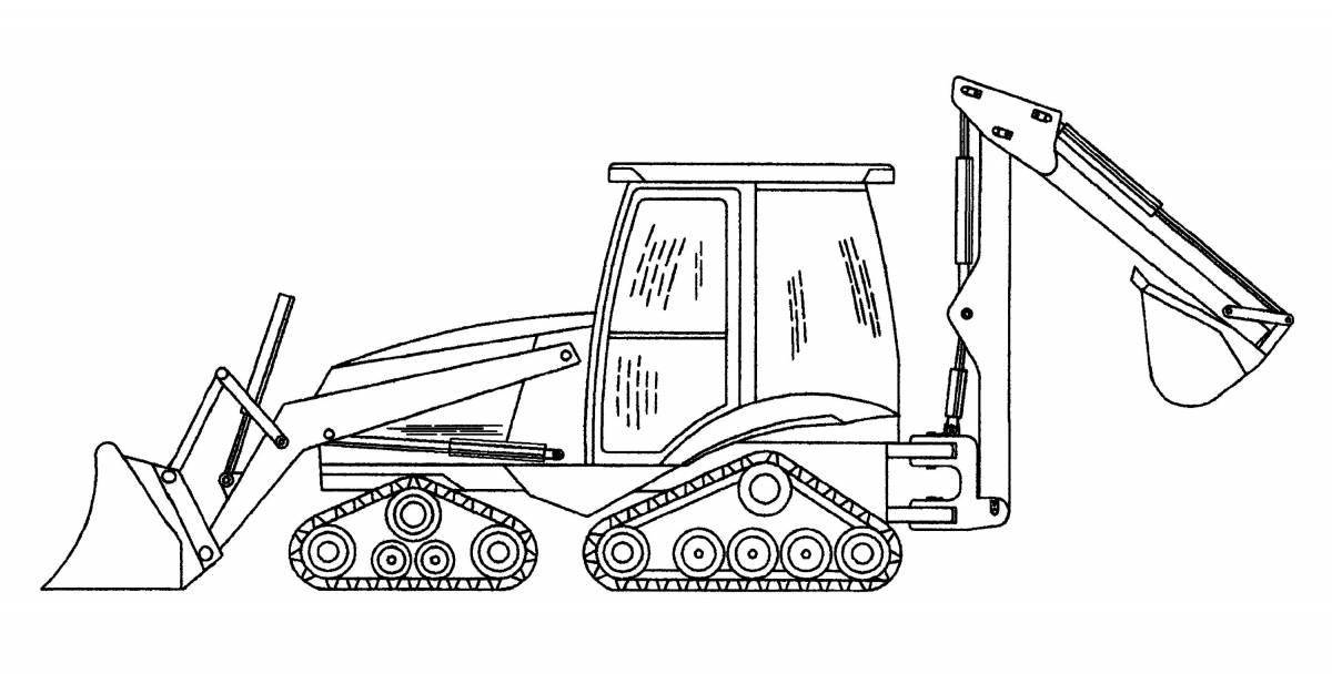 Милый тракторный робот-раскраска