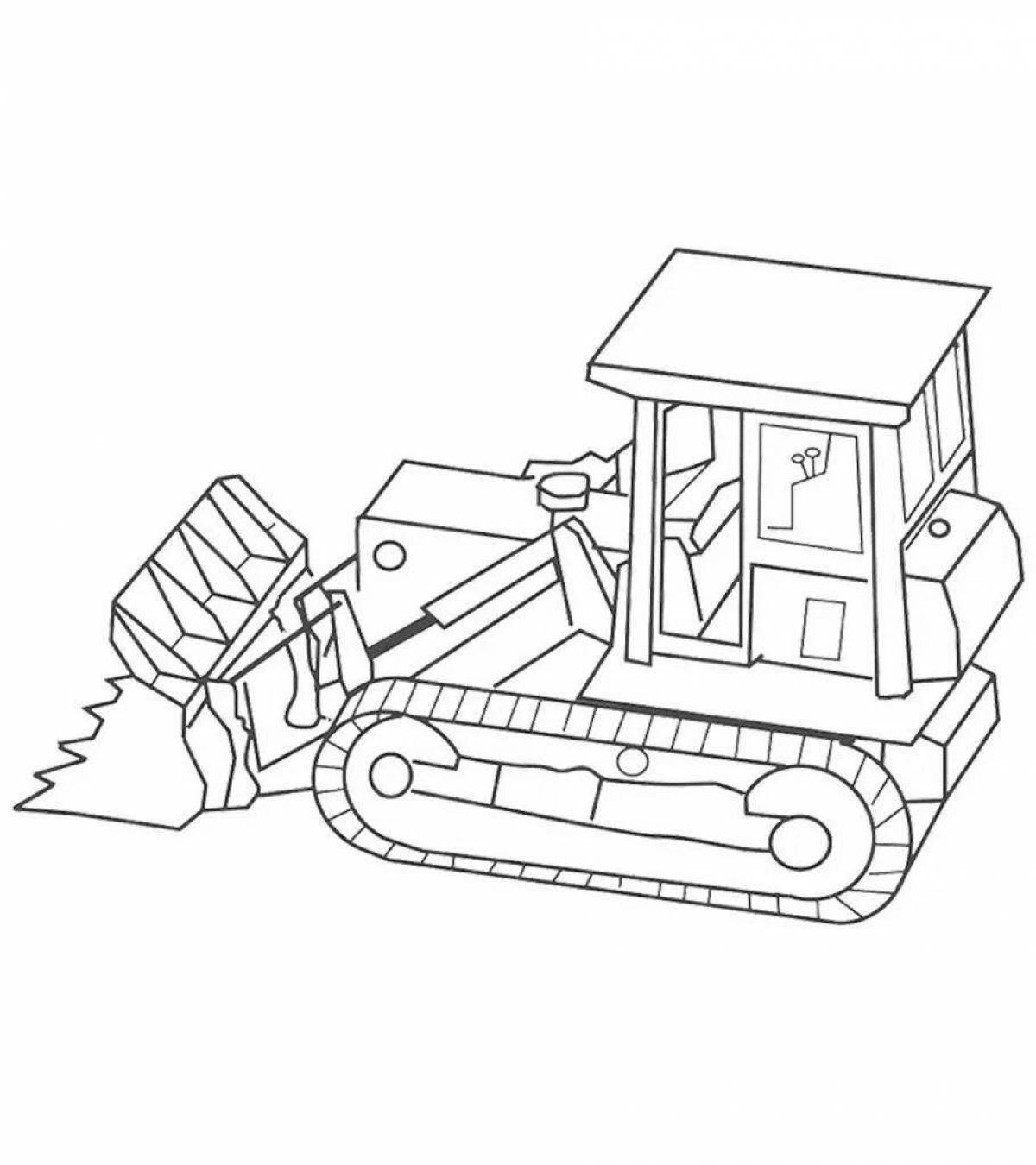 Humorous tractor robot coloring book