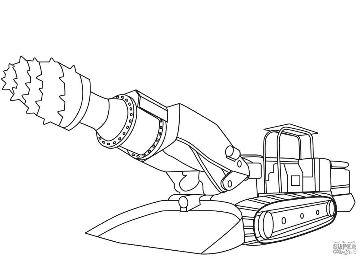 Smart robot tractor coloring page