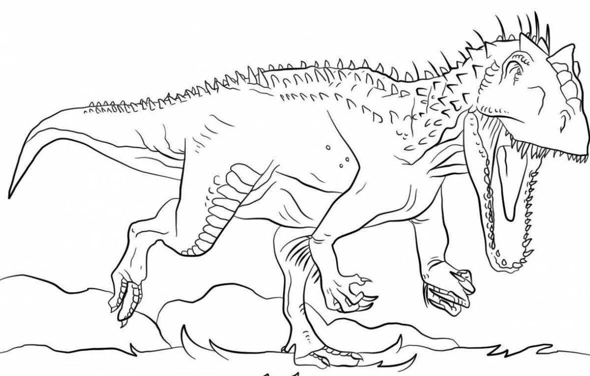 Exquisite tyrannosaurus seal coloring page