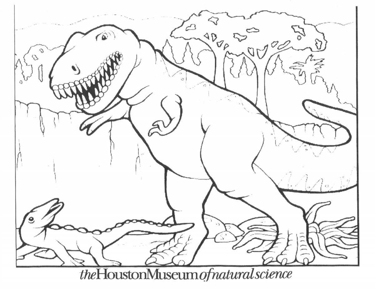 Tyrannosaurus rex dazzling seal coloring page