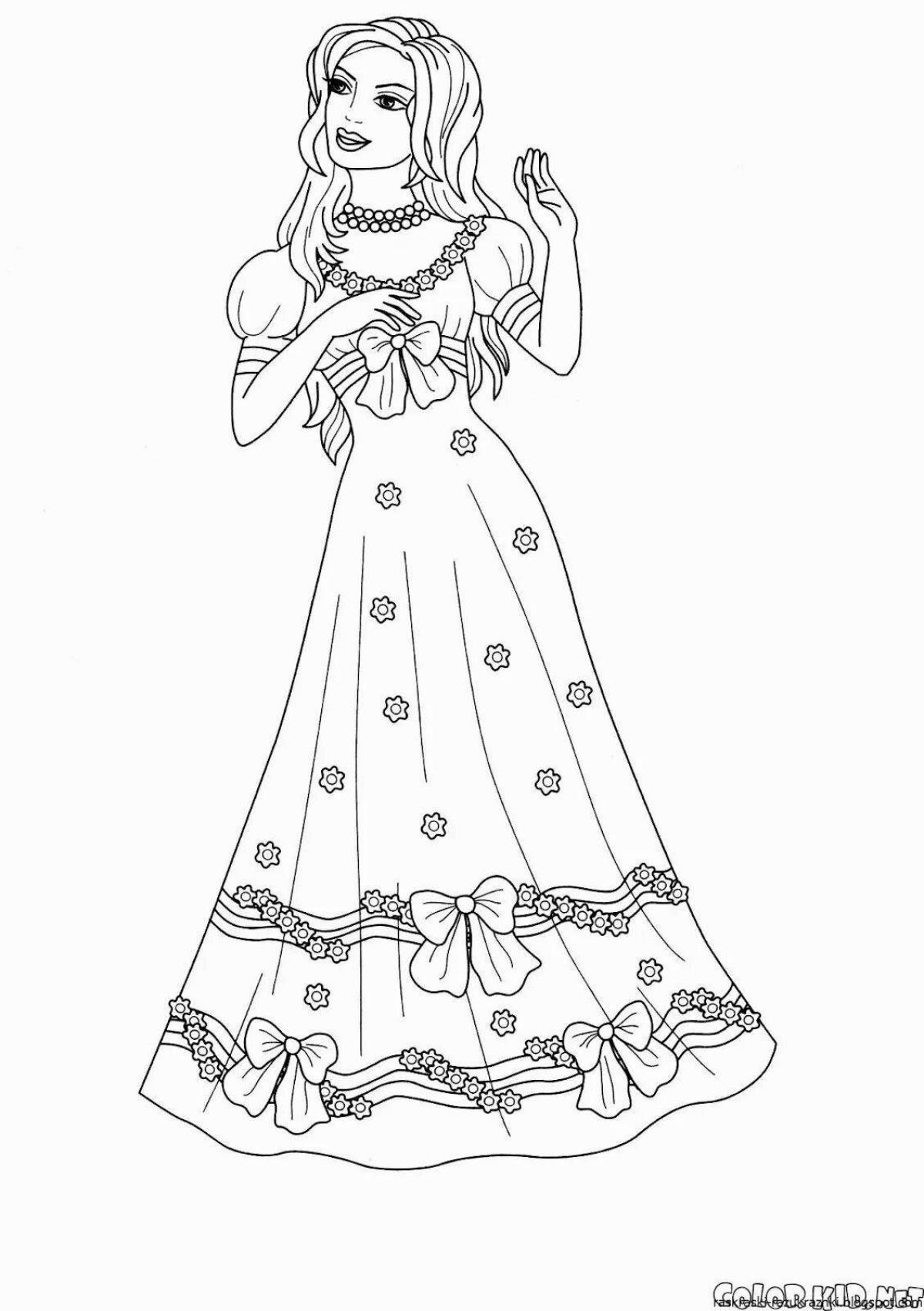 Coloring page magical beautiful dress