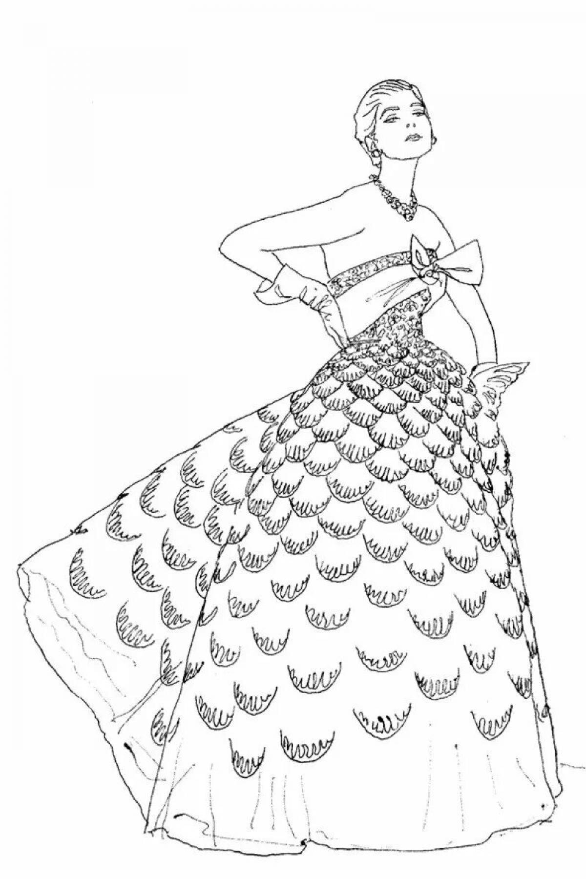 Coloring beautiful beautiful dress