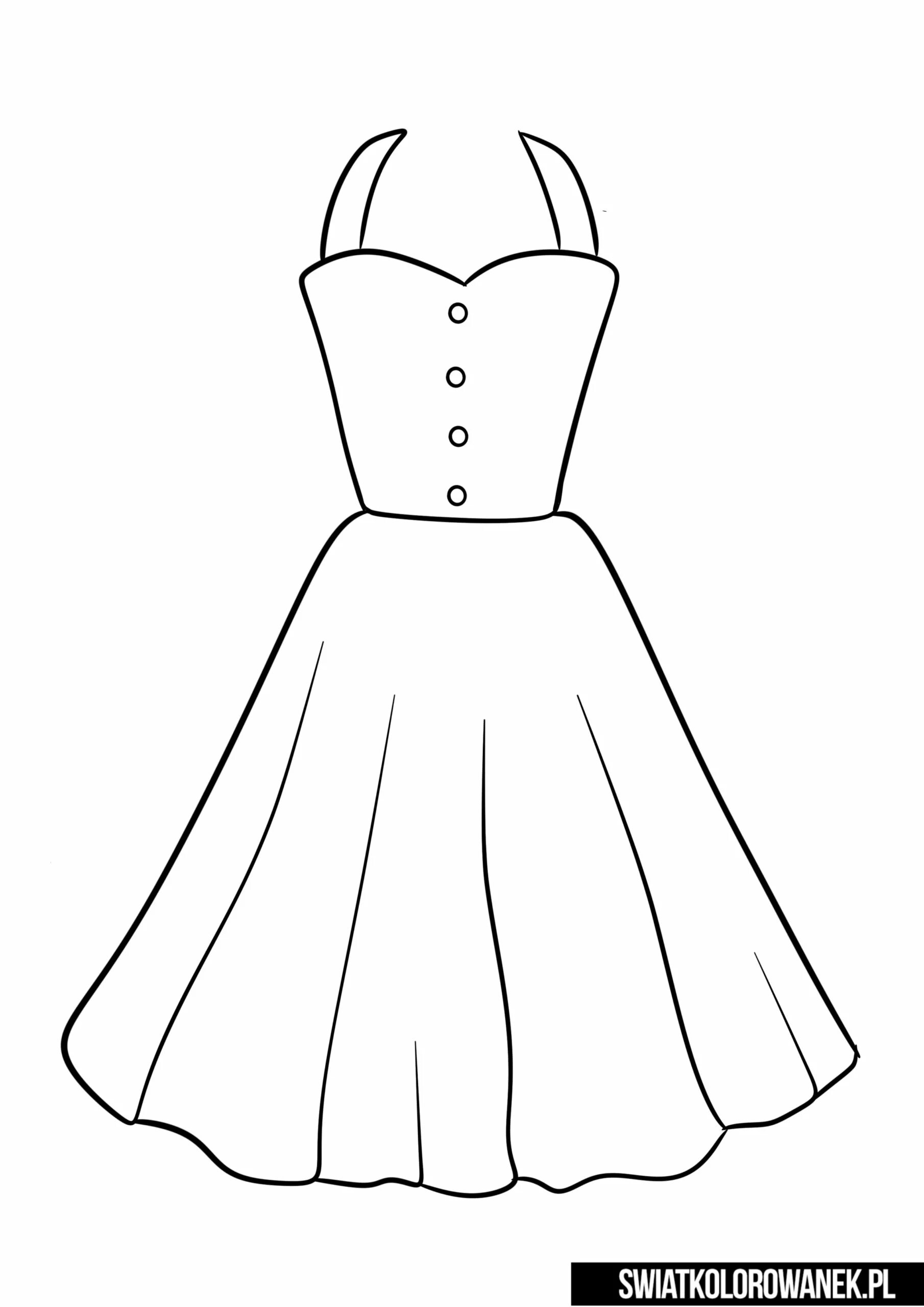 Coloring page gorgeous beautiful dress