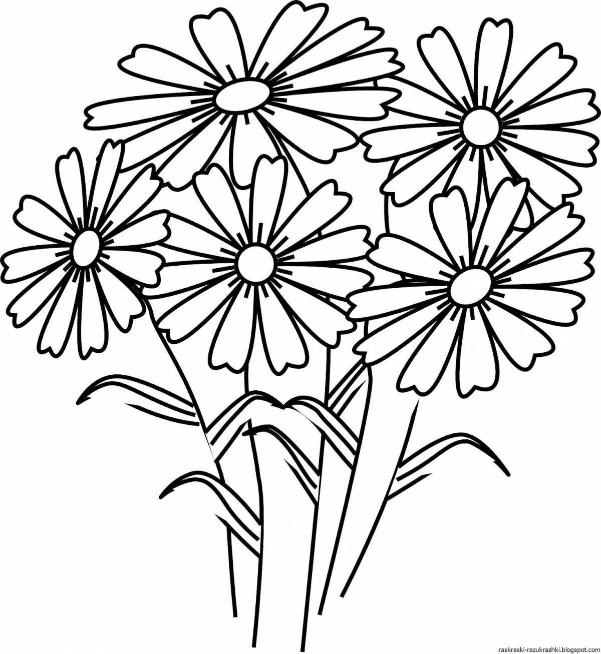 Joyful flowers coloring