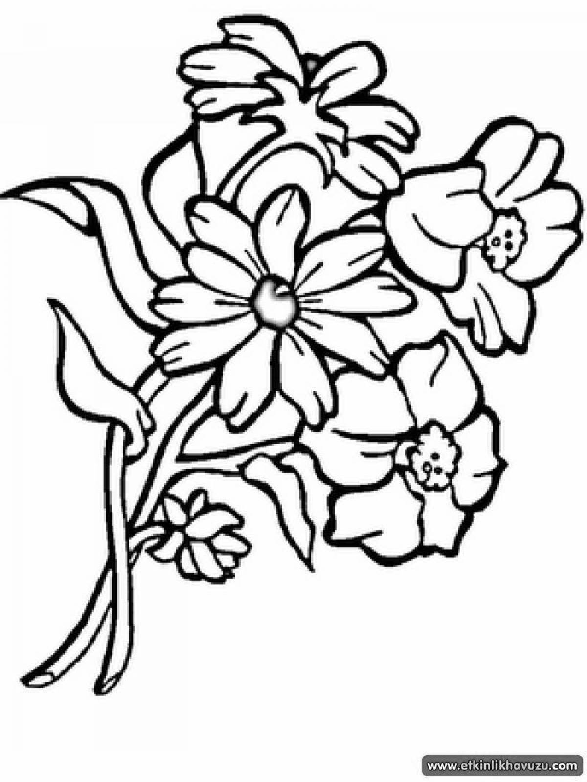 Fancy coloring flowers postcard