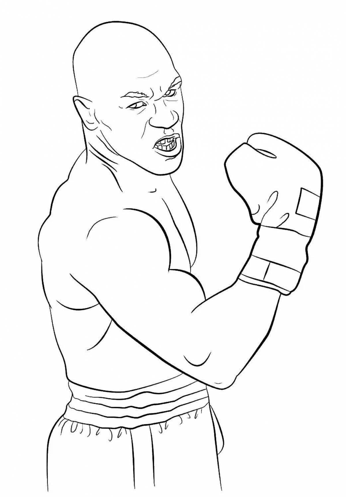 Coloring book glowing mystery of boxing