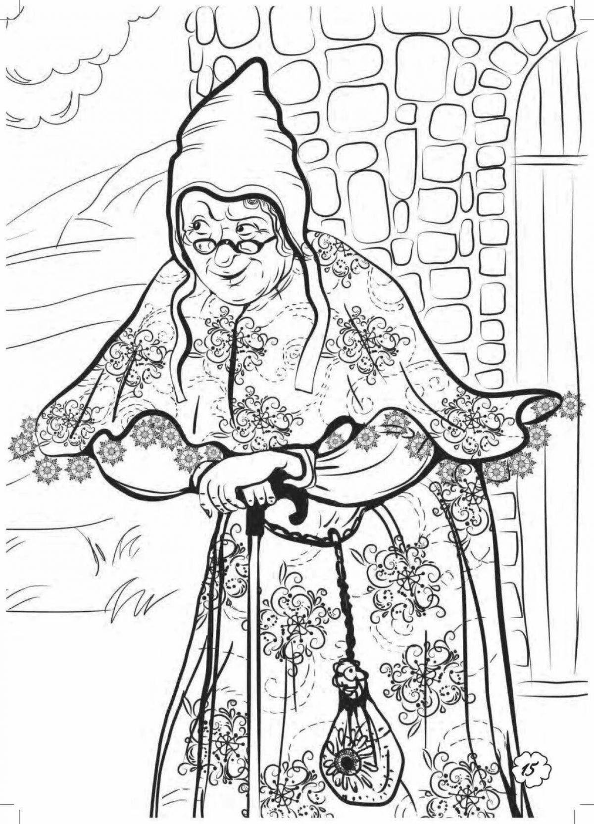 Royal coloring old woman winter