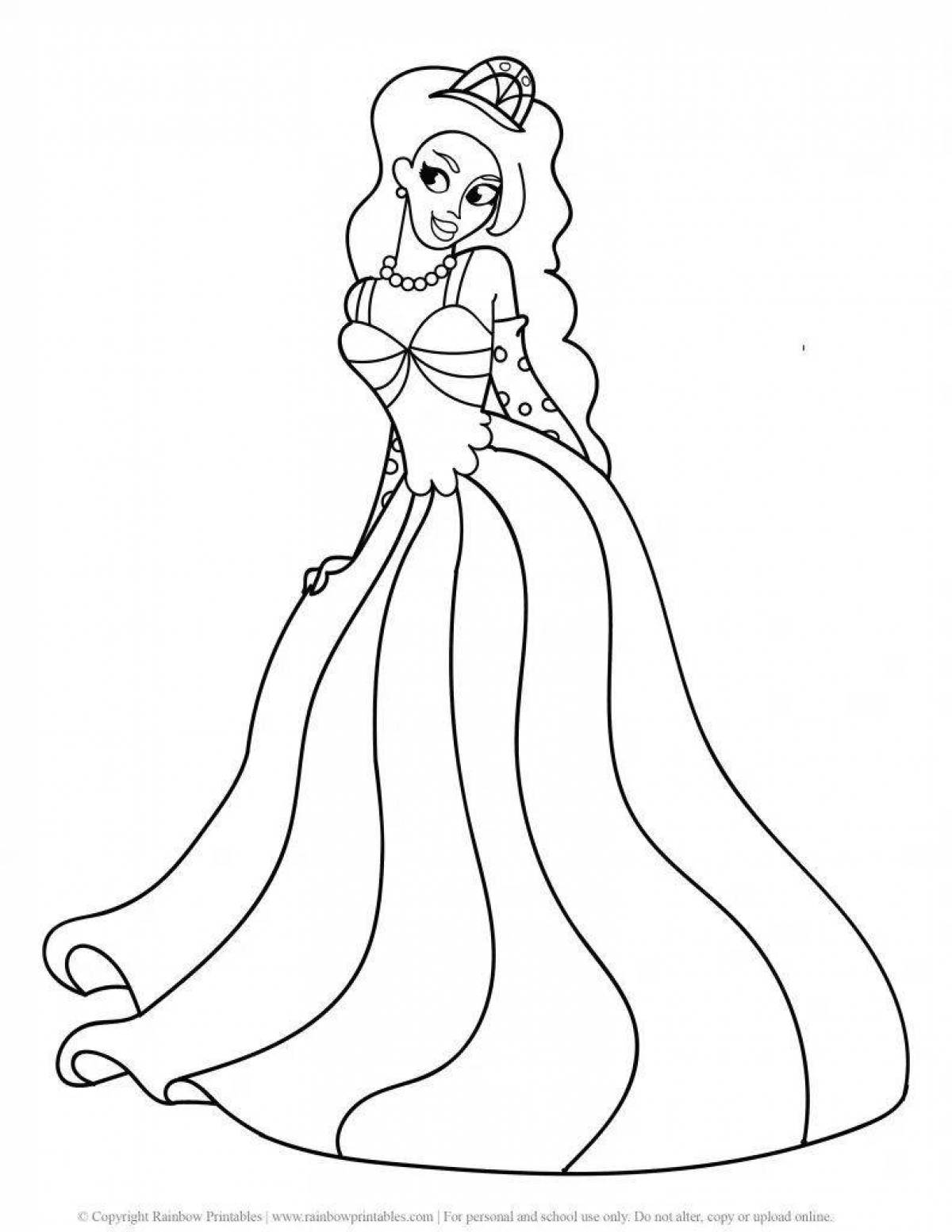 Coloring page charming princess