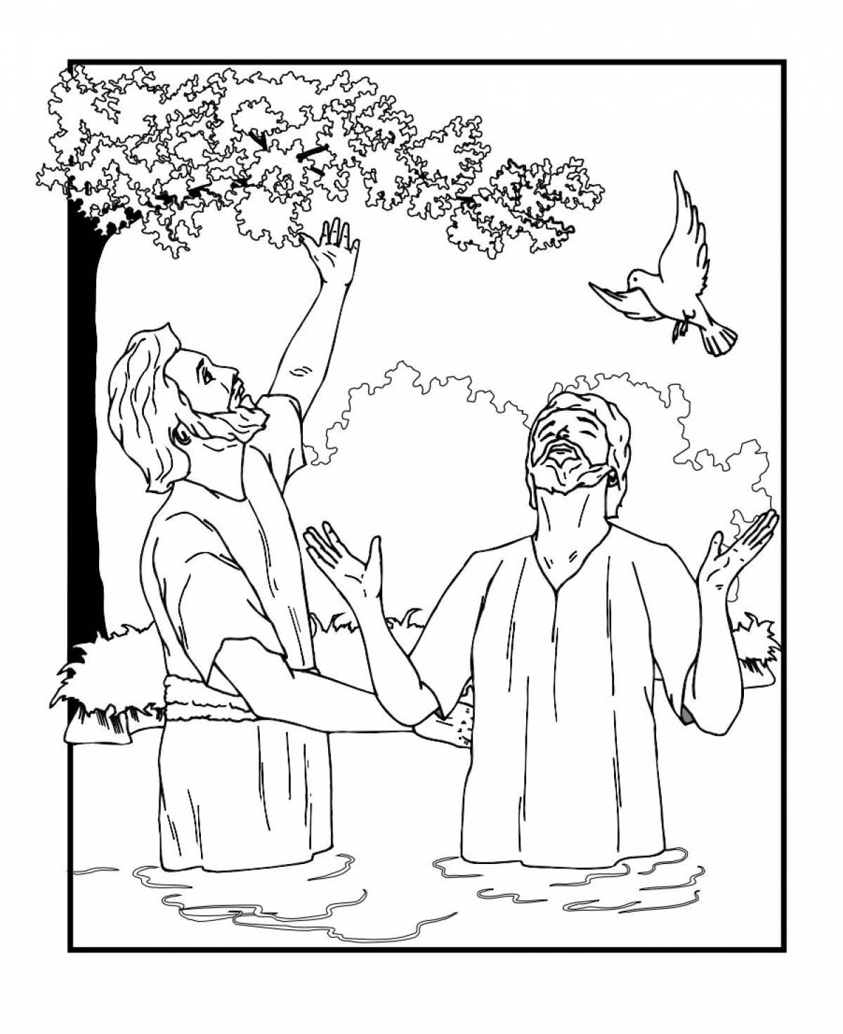 Colorfully gorgeous jesus baptism coloring book