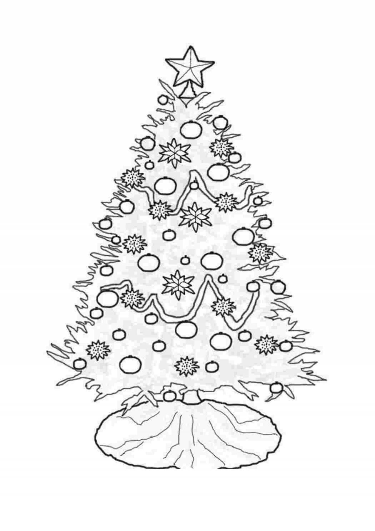 Coloring page gorgeous winter tree