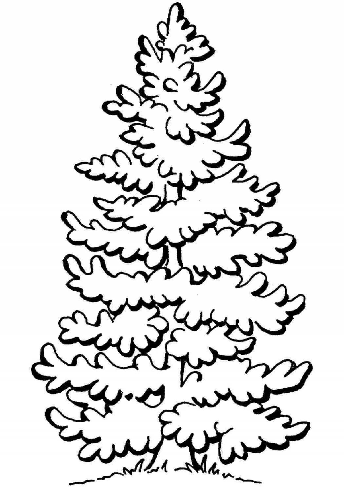 Раскраска сказочное зимнее дерево