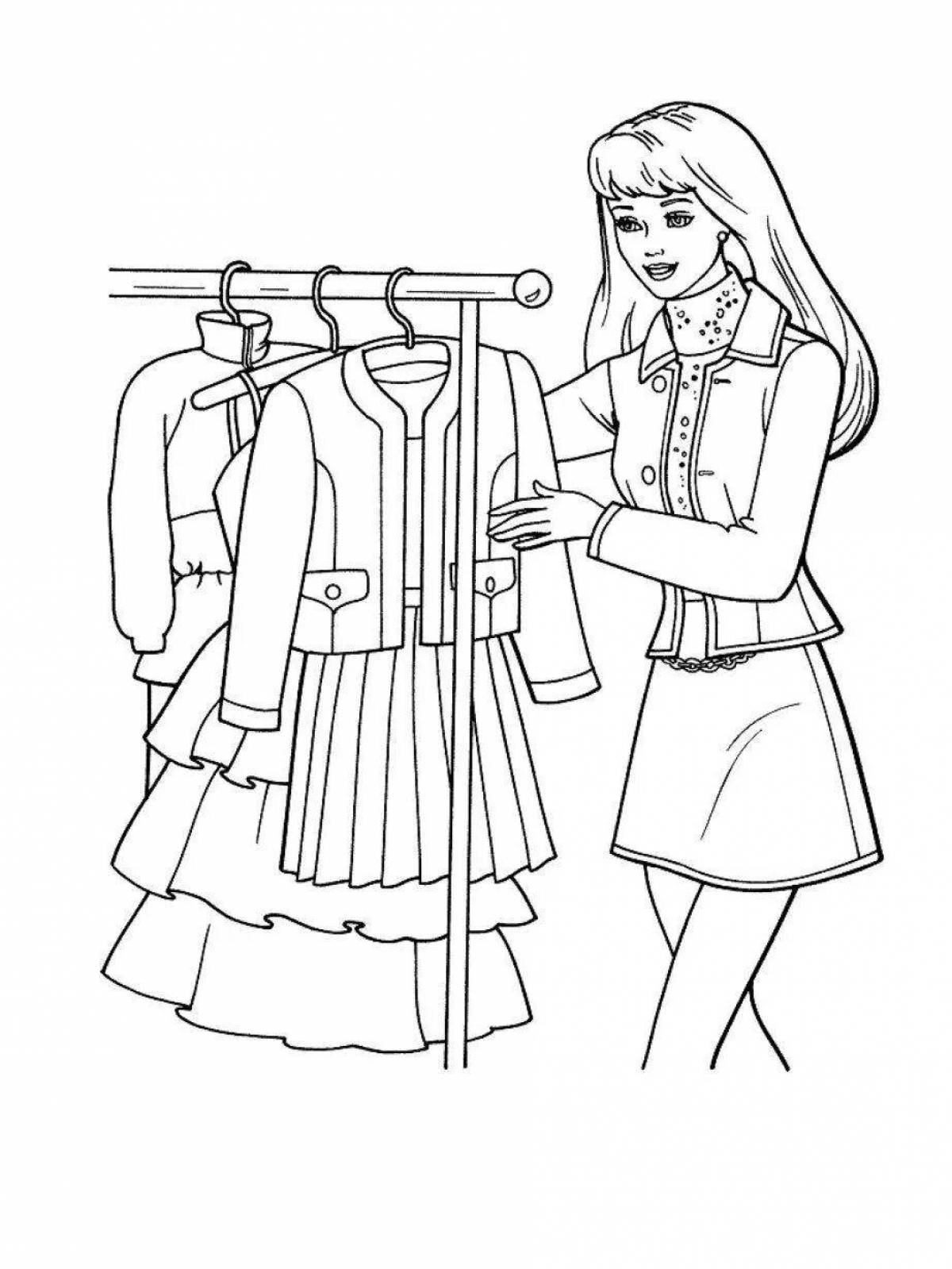 Coloring page stylish fashion designer