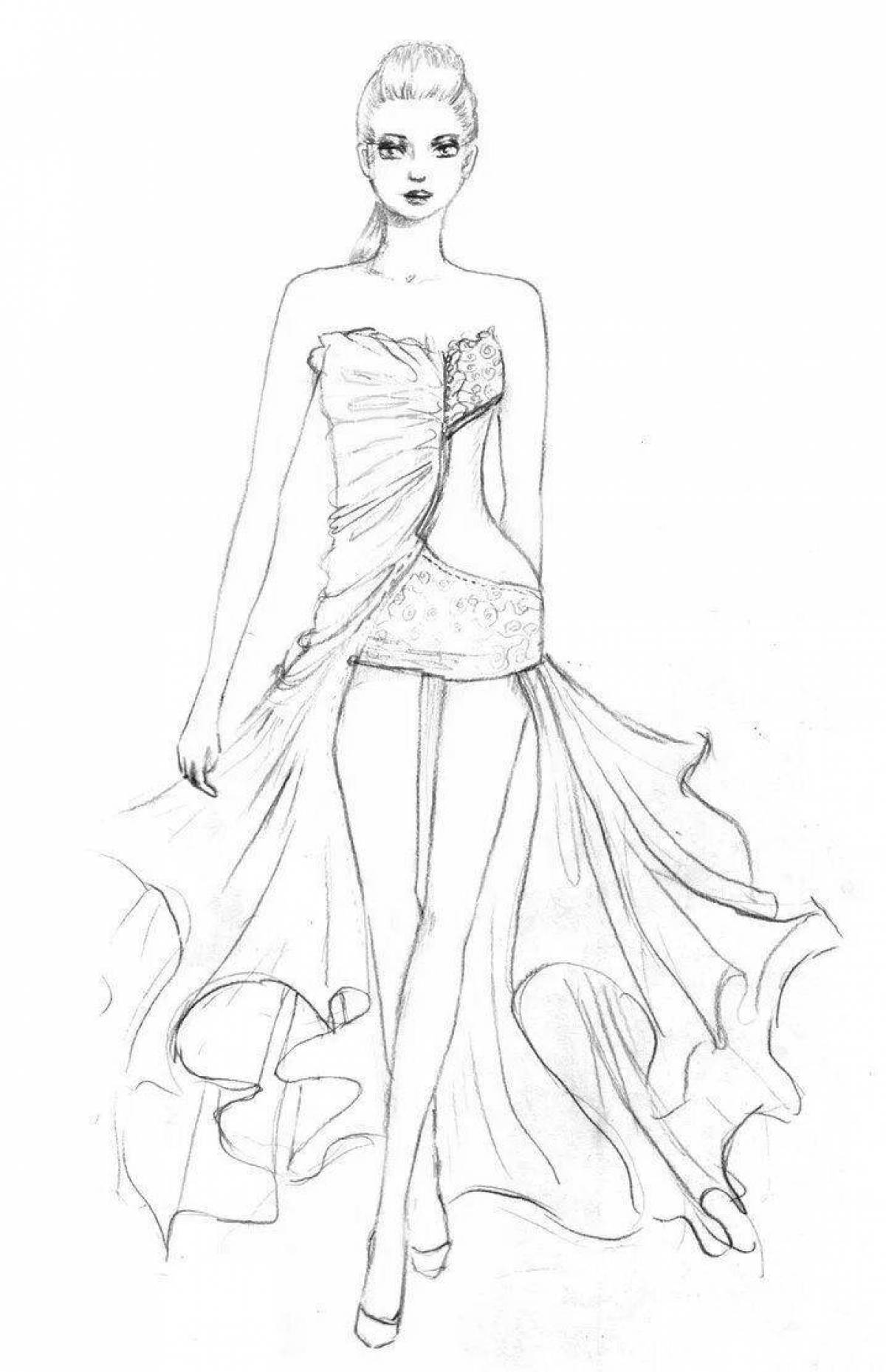 Fabulous fashion designer coloring page